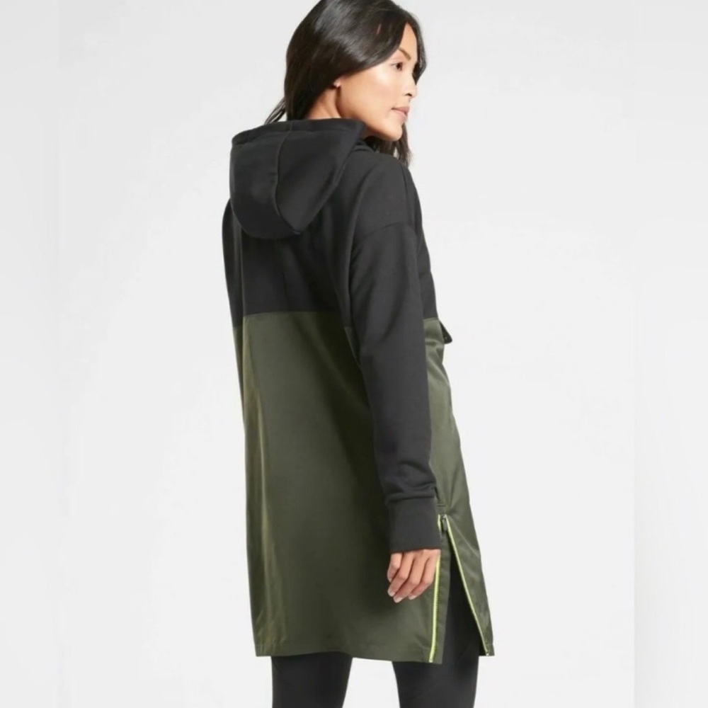 NWOT Athleta Radiant Hybrid Dress Oversized Hoodie Ancient Forest / Black MP - Picture 5 of 9